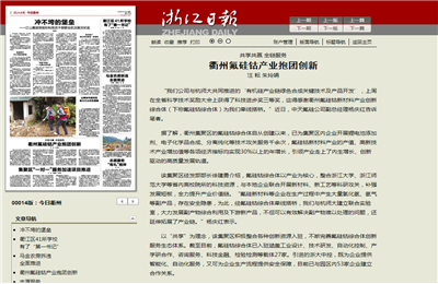 《共享共贏全鏈服務(wù) 衢州氟硅鈷產(chǎn)業(yè)抱團(tuán)創(chuàng)新》——浙江日報